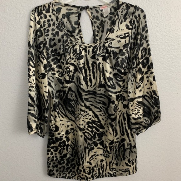 Georgiou Studio Animal/Leopard Print Top Sz S - Picture 1 of 6
